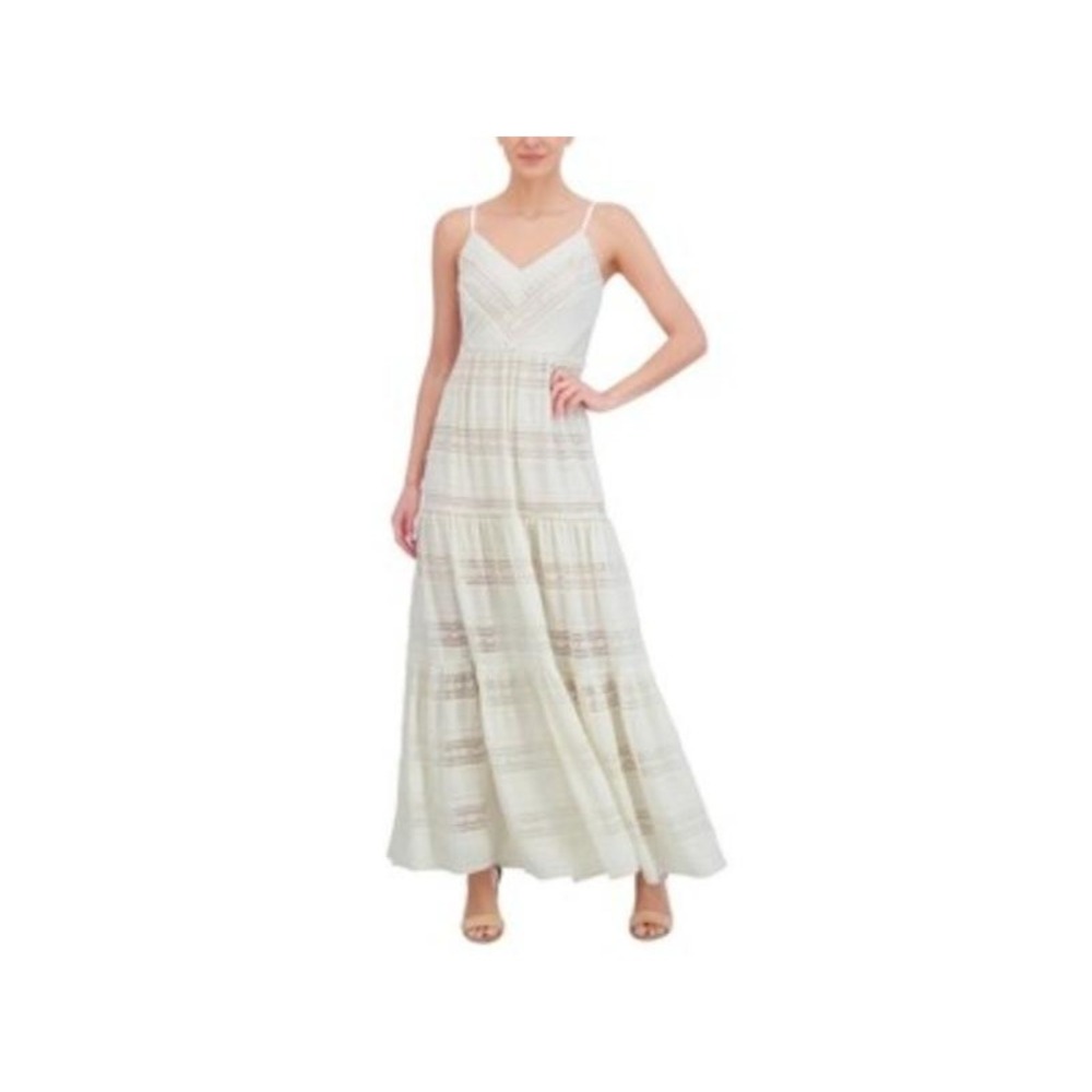 Eliza J Women's Beige Lace Tiered Maxi Dress Size 6 - RT $168.00